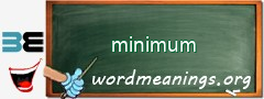 WordMeaning blackboard for minimum